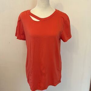 Philanthropy orange cut out short sleeve tee Size S NWOT